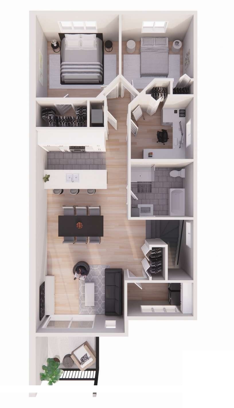 Plan de l'unité 5½ (1 150 pi²)