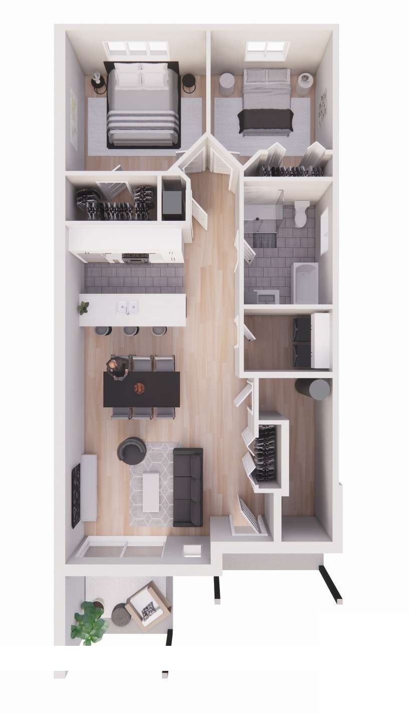 Plan de l'unité 4½ (1 090 pi²)