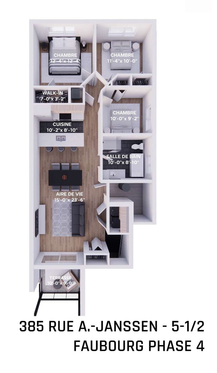 Plan de l'unité 5½ (385 rue A.-Janssen)