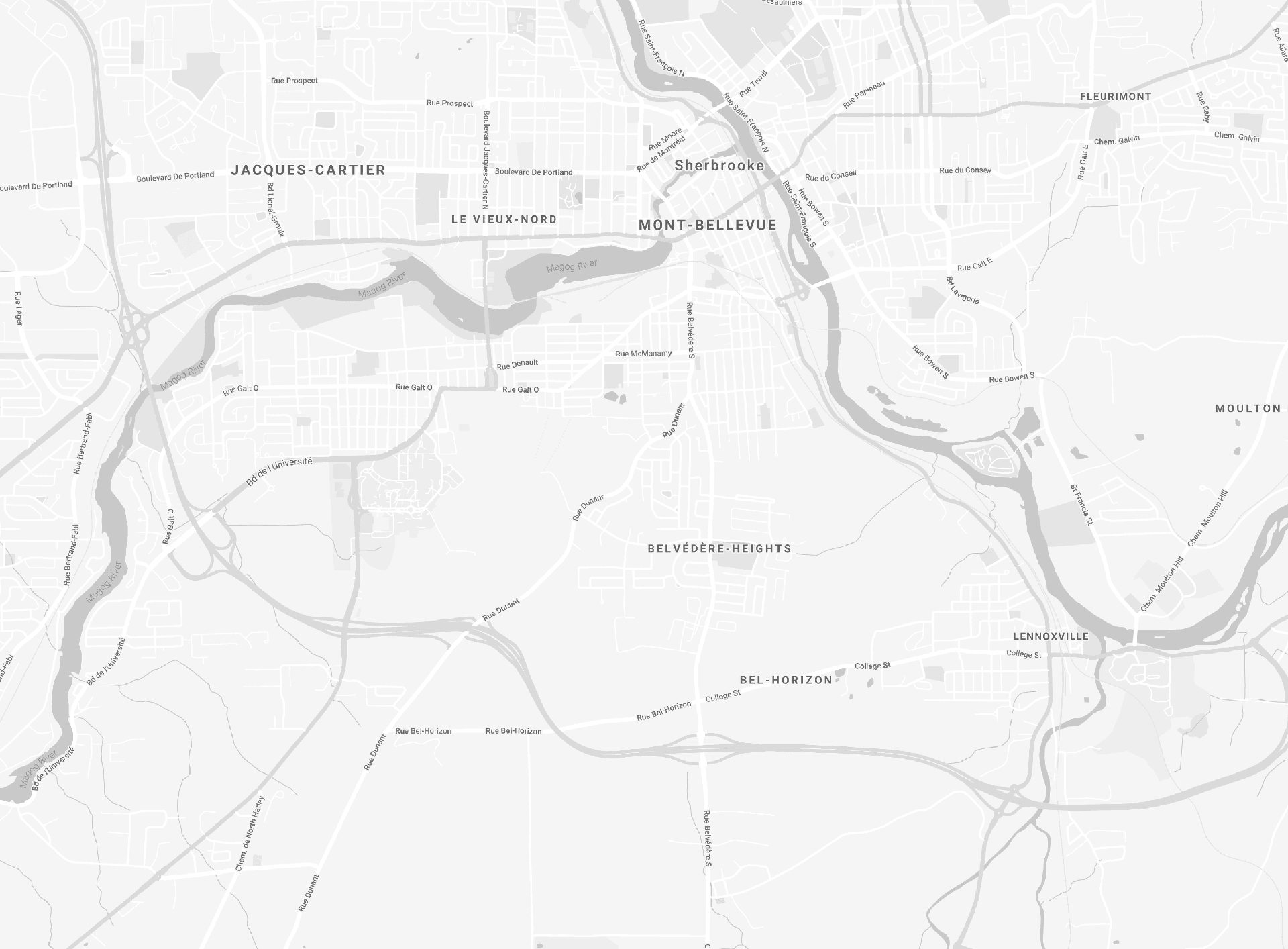 Carte de localisation à Sherbrooke