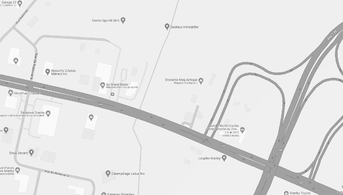 Carte de localisation des condos à Granby