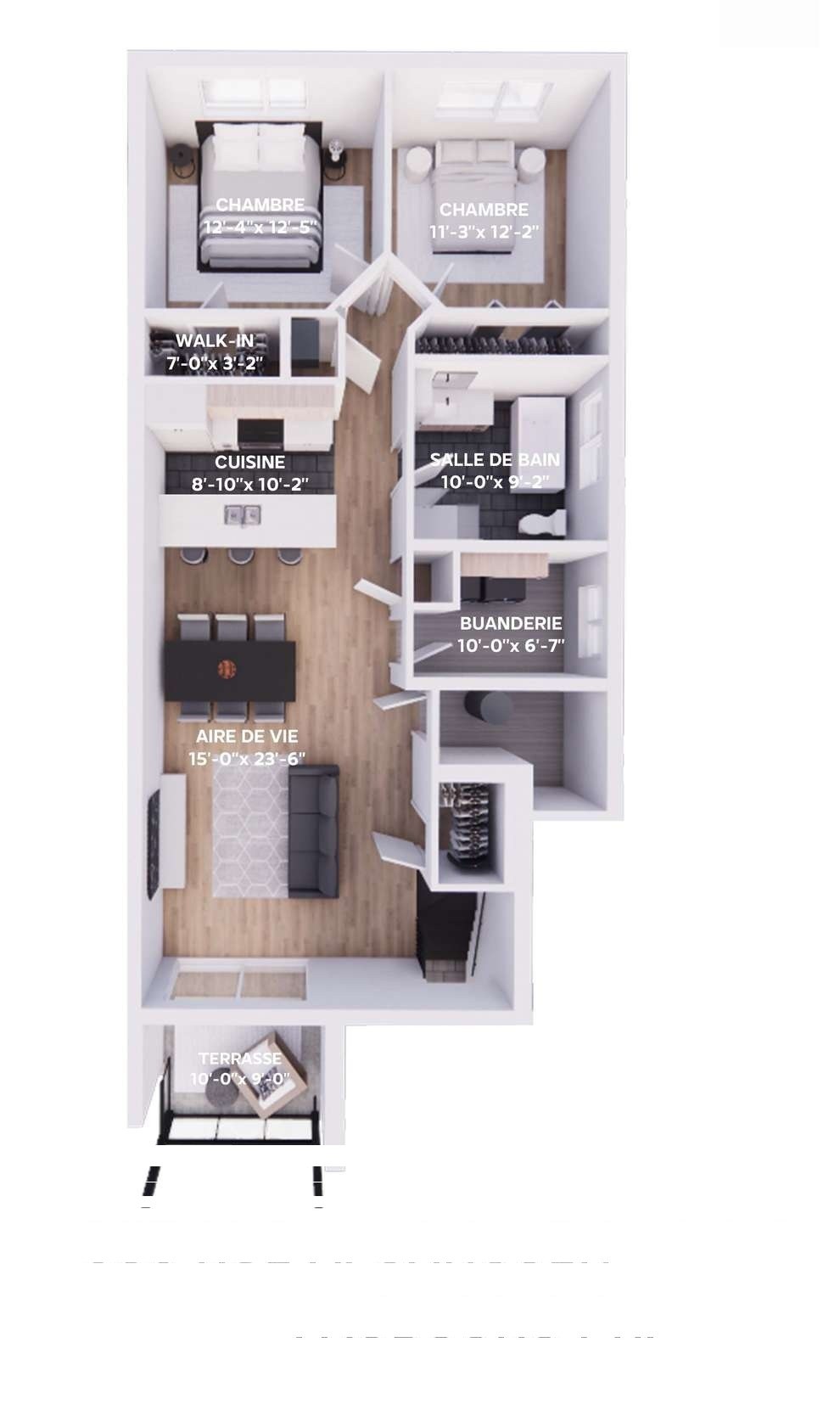 Plan de l'unité 4½ (385 rue A.-Janssen)